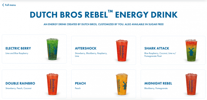 Dutch bros rebel sugar nutrition facts