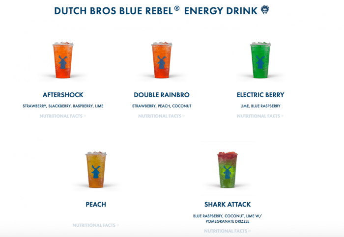 Dutch bros rebel sugar nutrition facts